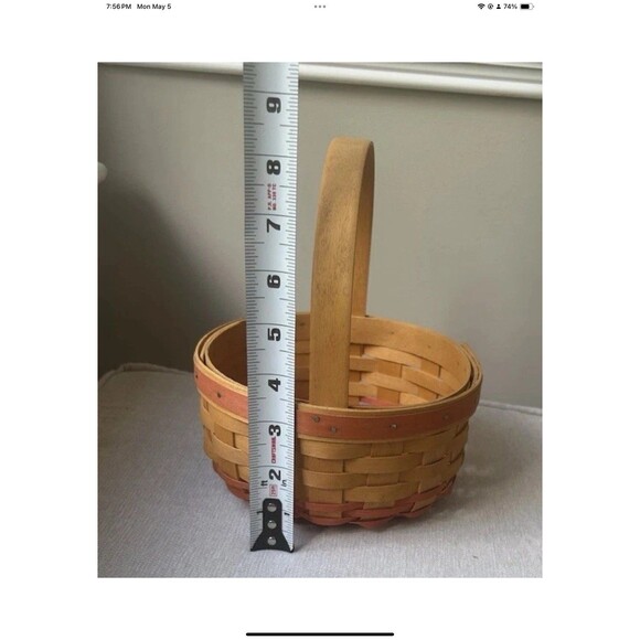 Longaberger 1998 Mother's Day Rings & Things Basket with Fabric Liner Vintage - Picture 7 of 7